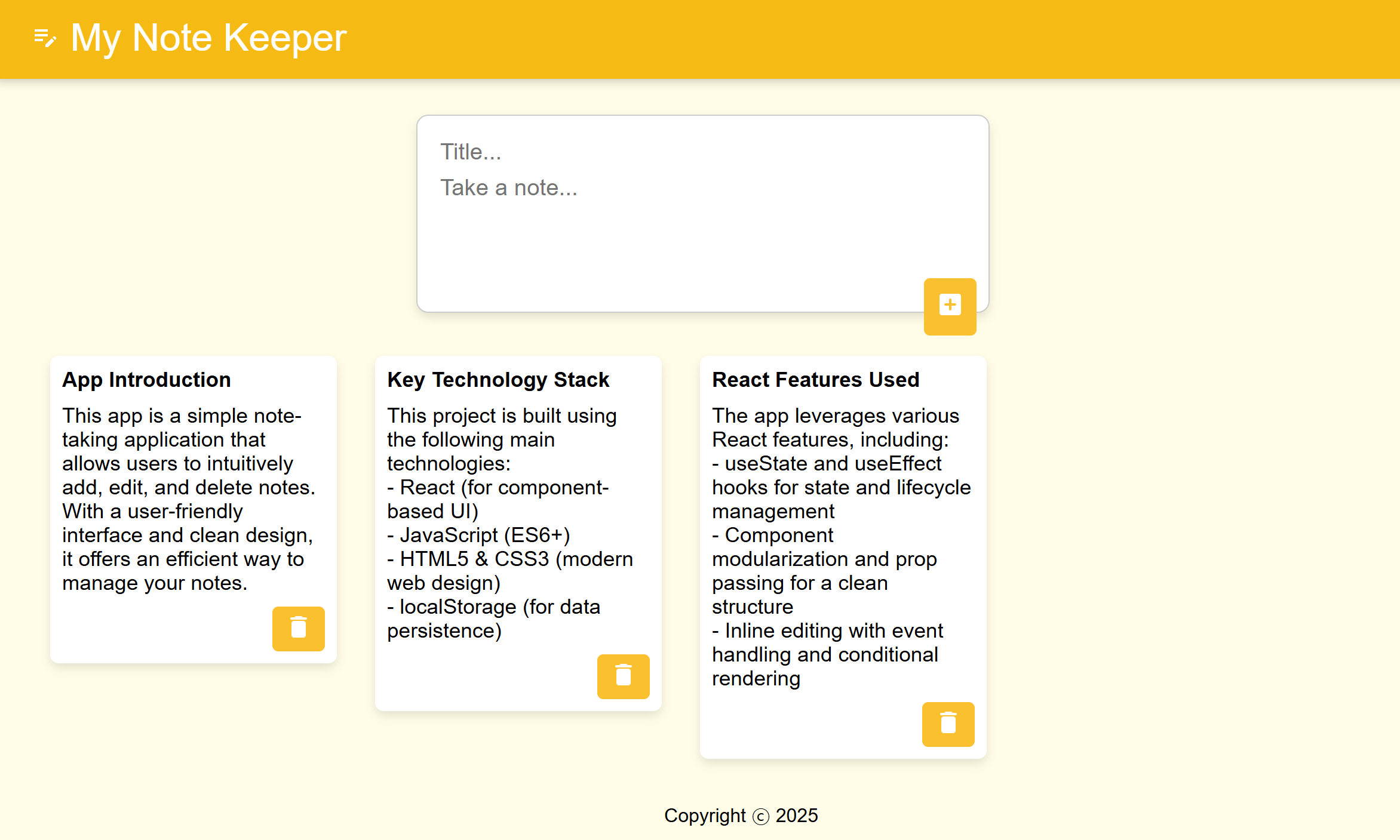 Screenshot of Note-Taking App website
